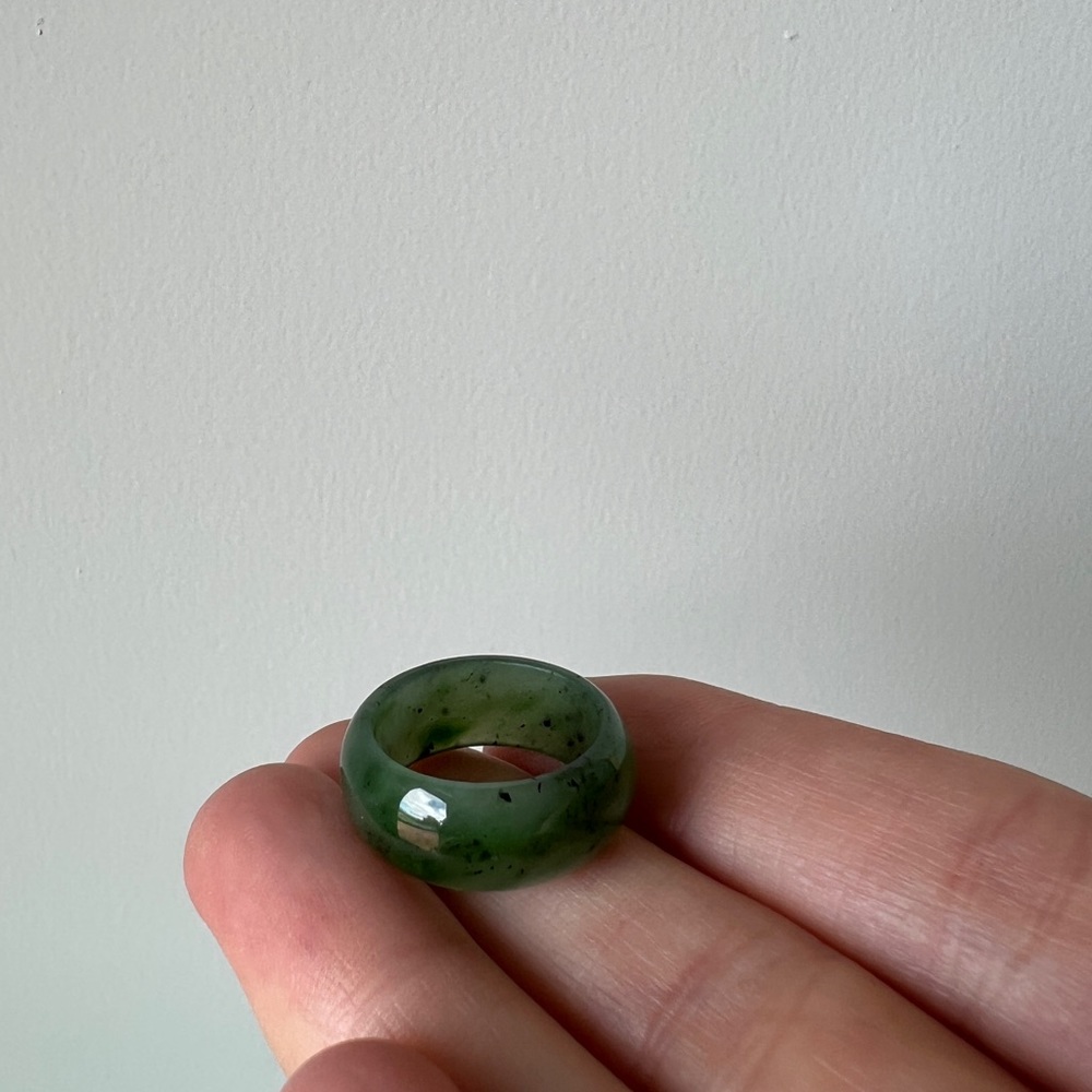 New Zealand green Jade ring genuine stone size - Picture 8 of 12